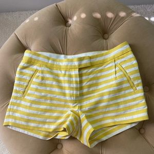 JCrew Yellow and White Striped Shorts Size 8